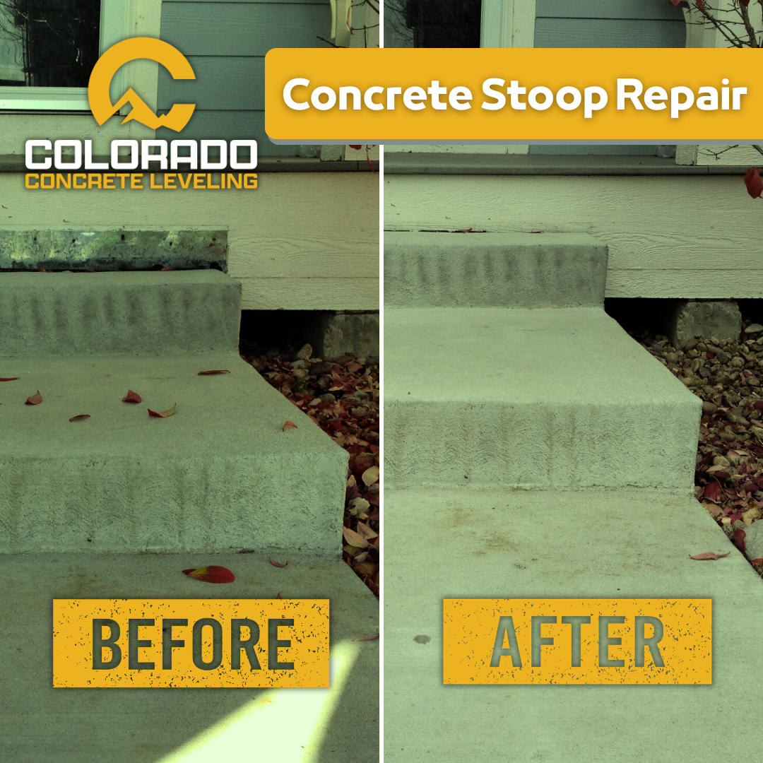 Concrete Stoop Lifting & Repair Services | Before + After | Colorado