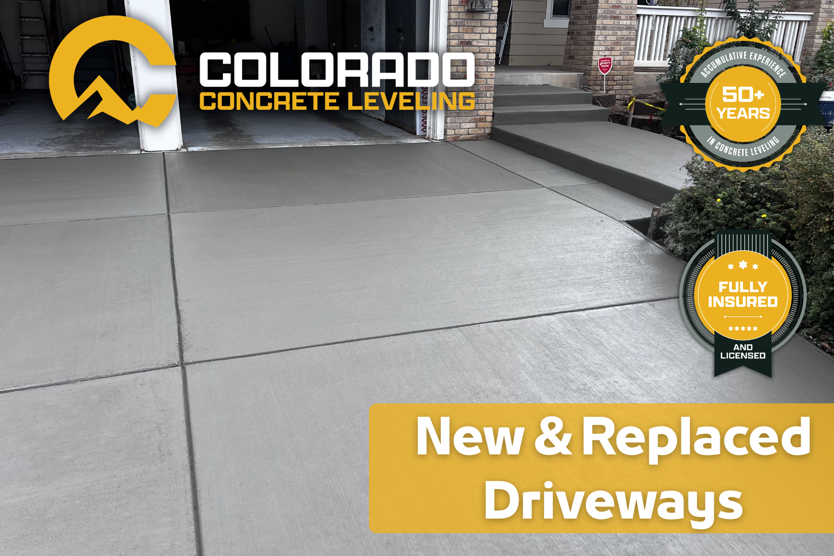New & Replaced Concrete Driveway Services - Colorado Concrete Leveling