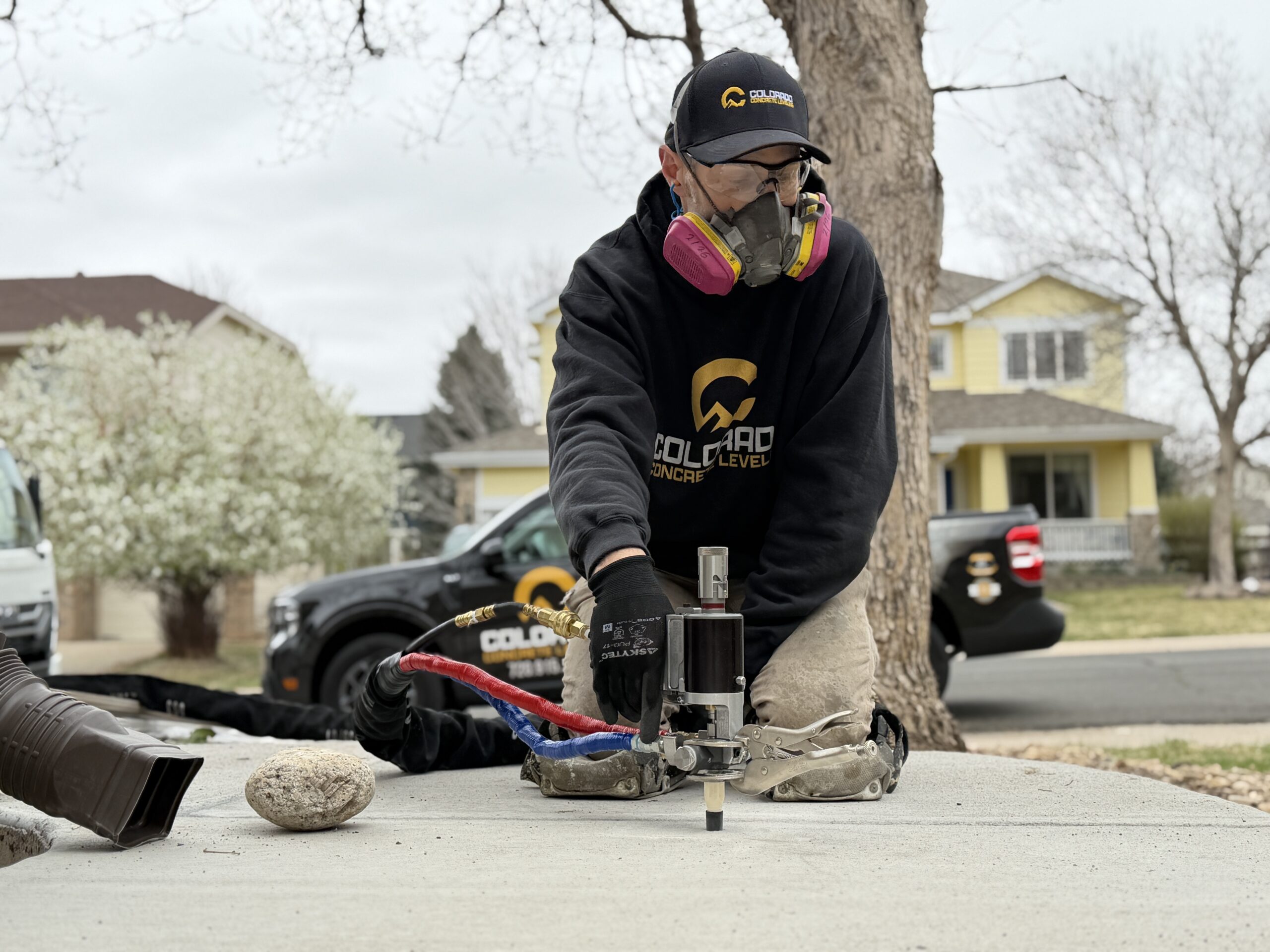Walkway Poly Lifting - Colorado Concrete Leveling